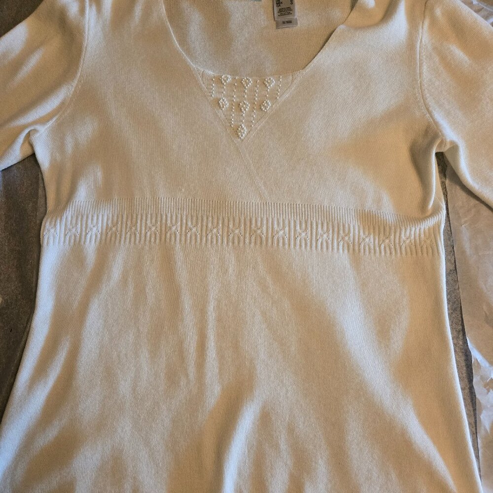 Emma James Long sleeve top with beading detail